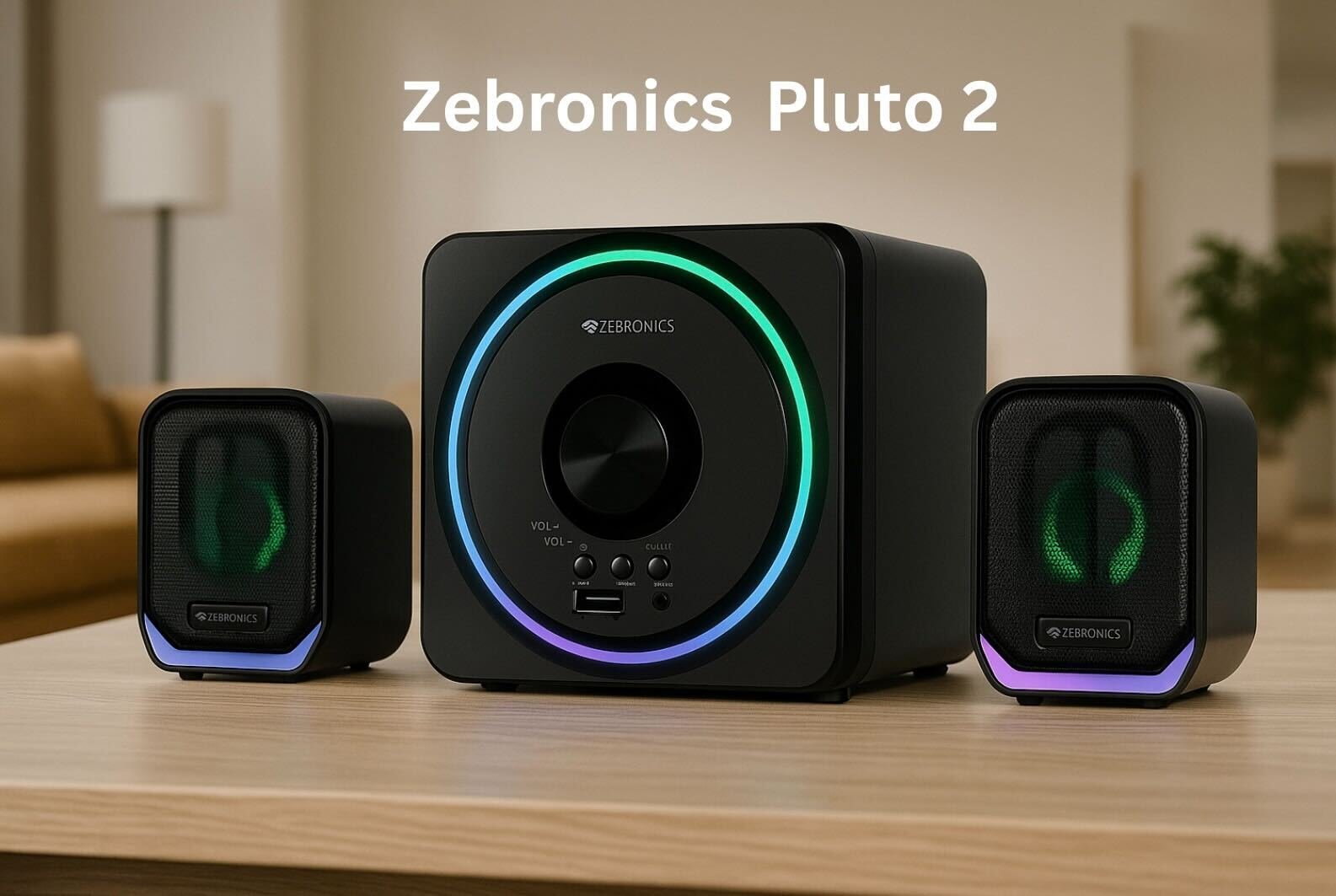 Zebronics Pluto 2–2.1 Channel Bluetooth USB Desktop Speaker