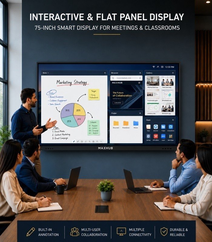 MAXHUB E7520 Series–75 Inch 4K UHD Interactive Flat Panel - Image 2