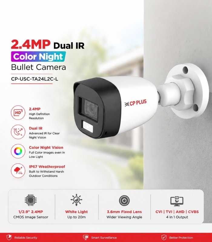 2.4MP Dual IR Color Night Bullet Camera (CP-USC-TA24L2C-L) - Image 3