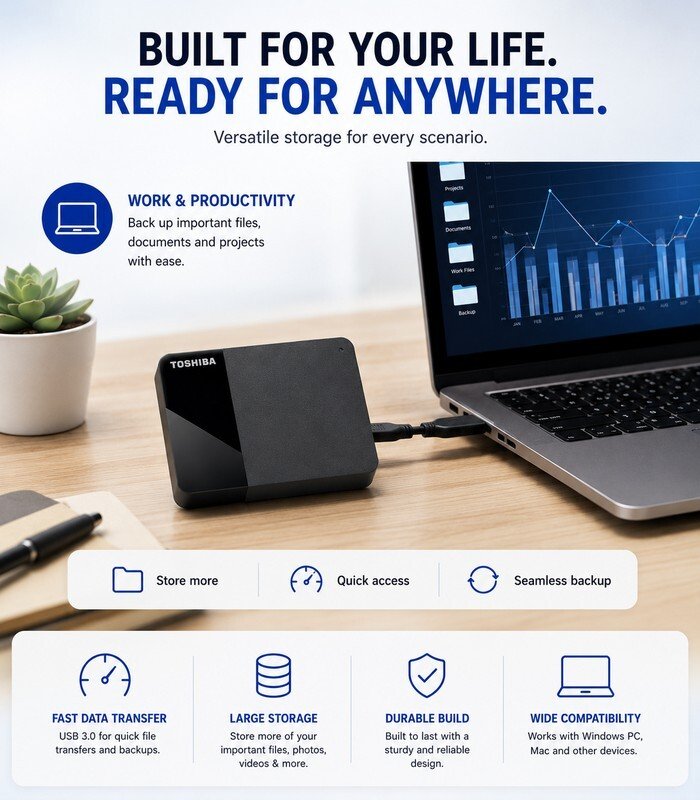 Toshiba 1 TB Hard Disk External - Image 3